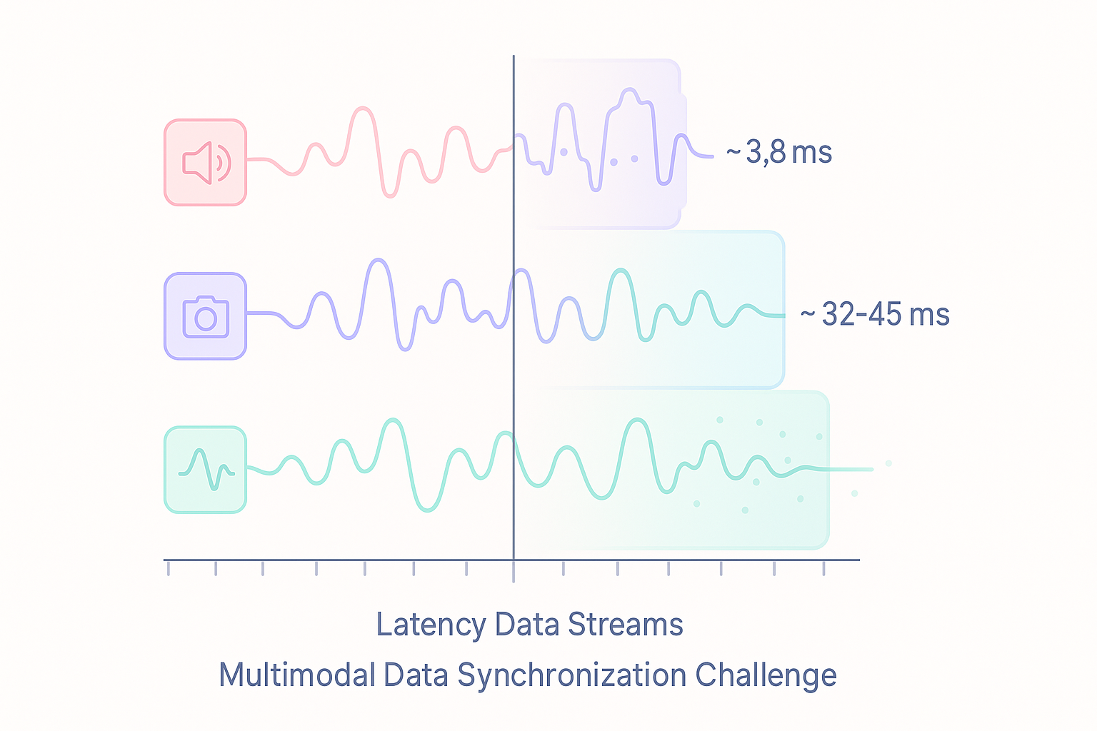 Graph showing latency spikes and synchronization